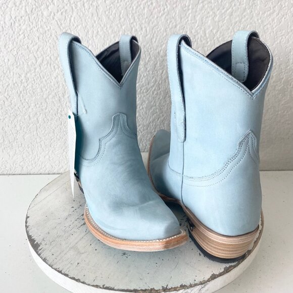 Lane EMMA JANE Womens Cowboy Bootie 7 Western Blue Cowgirl Short Ankle Boots - Picture 1 of 11